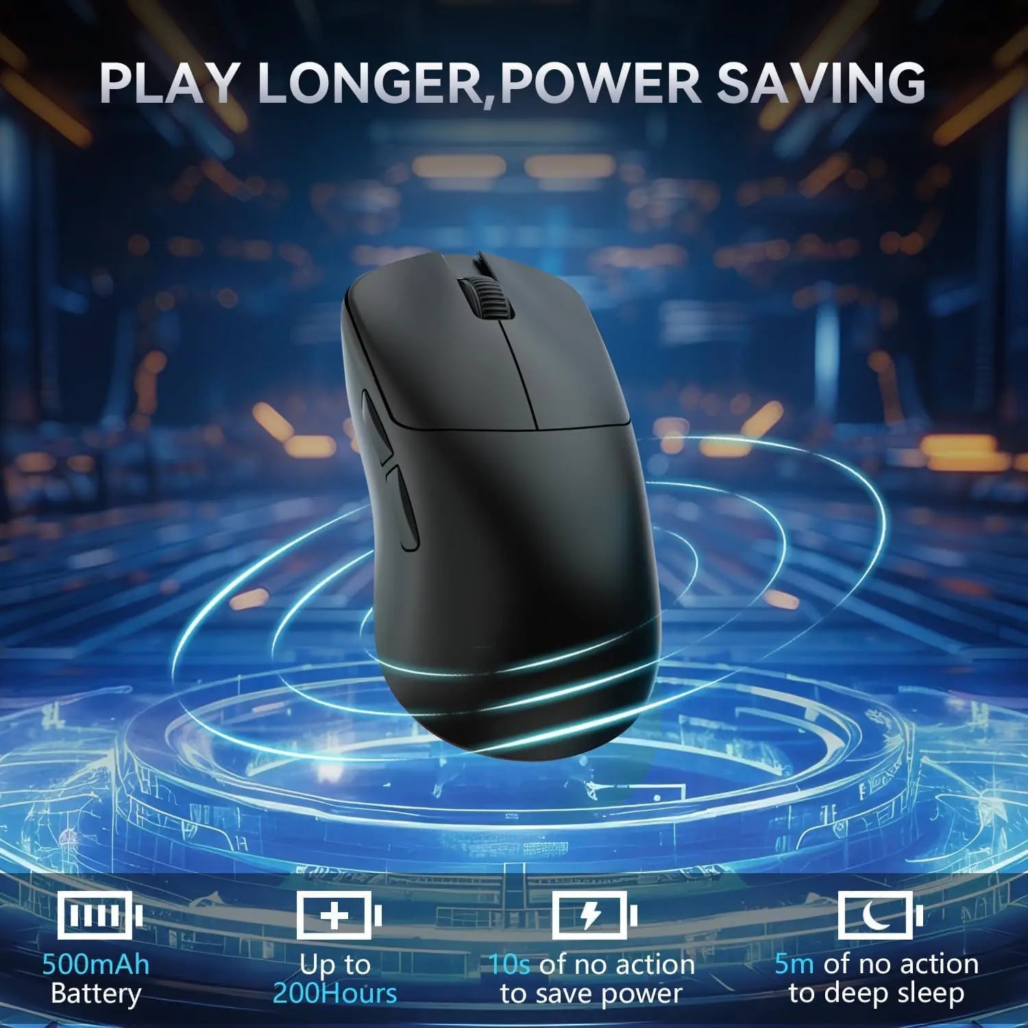 Ajazz AJ099 Superlight Wireless Gaming Mouse, Ergonomic 54g Ultra Lightweight 2.4Ghz/Wired Mouse, PAW331112K DPI for Win/MAC