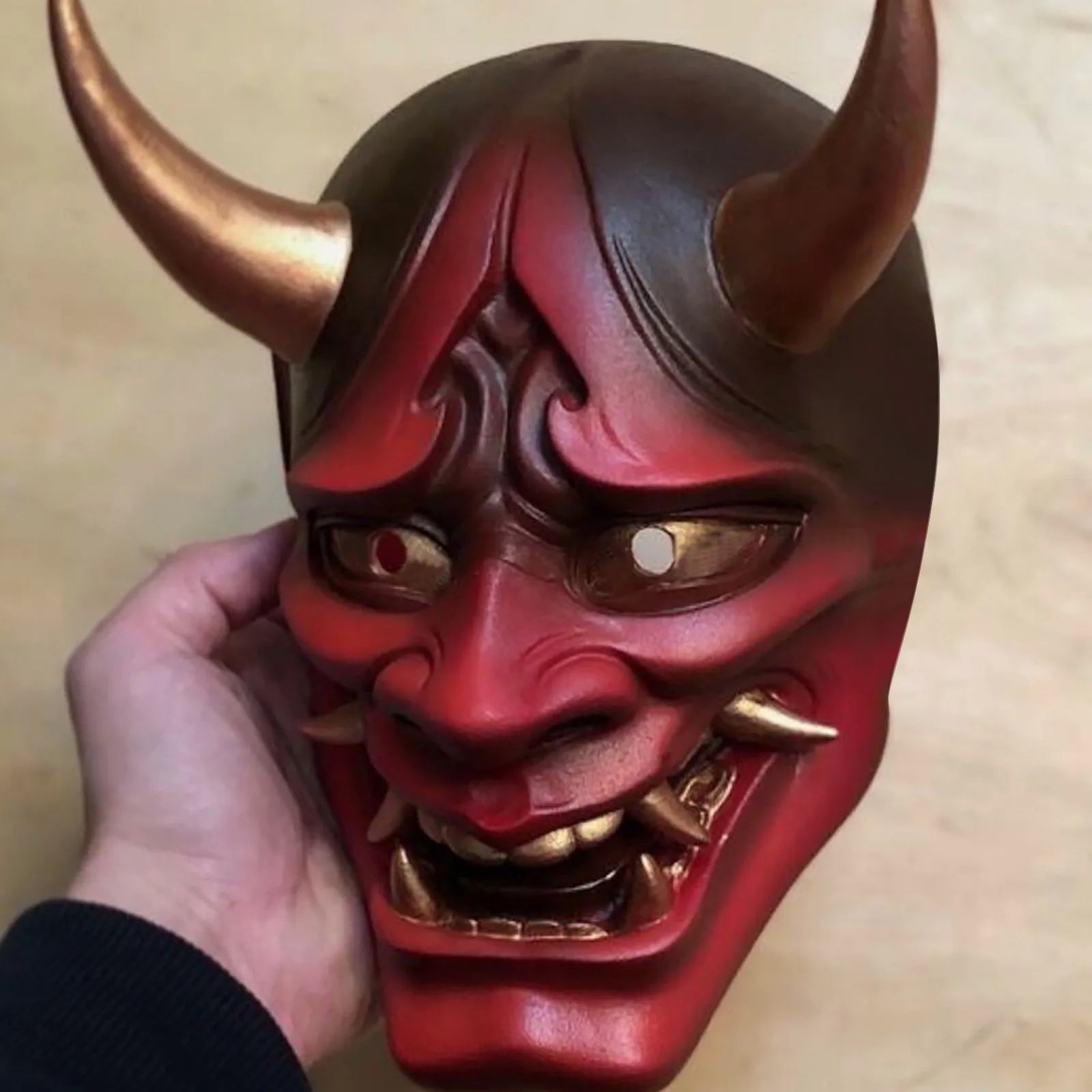 Adult Unisex Halloween Face Masks Japanese Hannya Demon Oni Samurai Noh Kabuki Prajna Devil Mask Latex Party Masks