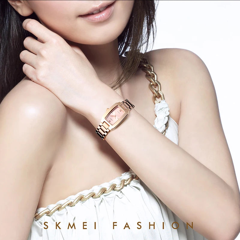 SKMEI Casual Outdoor Elegance 3Bar Waterproof Quartz Watch Luxury Wristwatches For Women Romantic Style Fashion Ladies Watches