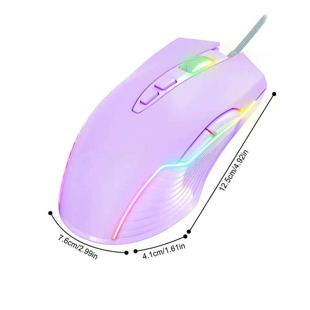 CW905 2.4GHz Wired Mechanical Mouses 7 Programming Buttons Adjustable Colorful RGB Mouses USB Light up Game Mouses