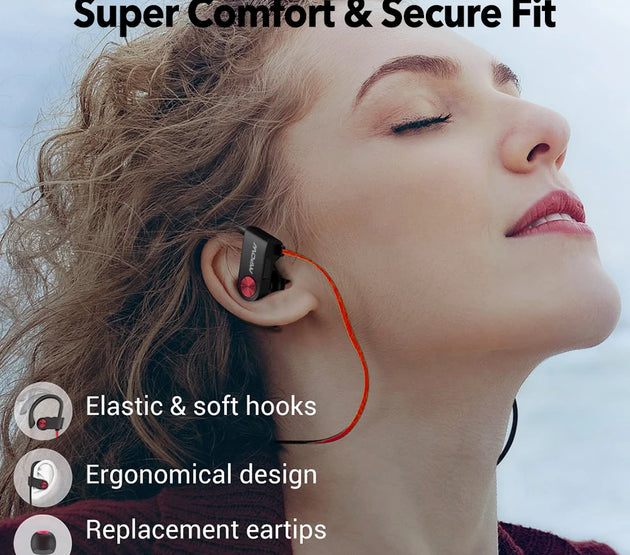 Mpow Flame IPX7 Waterproof Bluetooth Headphones V5.3 Earphone with CVC6.0 Noise Canceling Mic HiFi Stereo Wireless Sport Earbuds