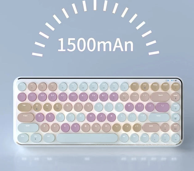 AJAZZK840T wireless mechanical keyboard bluetooth three-mode female office tablet laptop