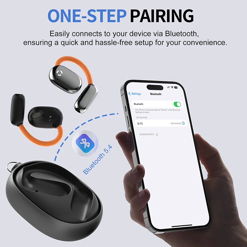 True Open Ear earbuds Wireless Headphones with Enhanced Sound,Lightweight Design,IPX4 waterproof,DNC Mics,BT 5.4,Punchy Bass