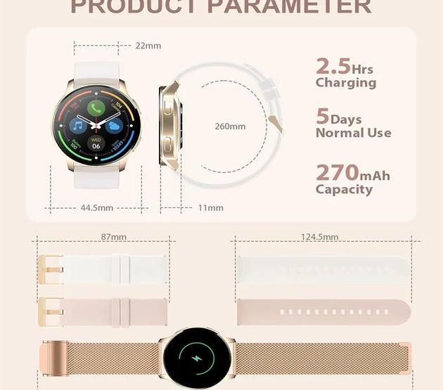 Smart Watch for Women (Answer/Make Call), Fitness Tracker for Android and iOS Phones Waterproof Smartwatch with 1.32