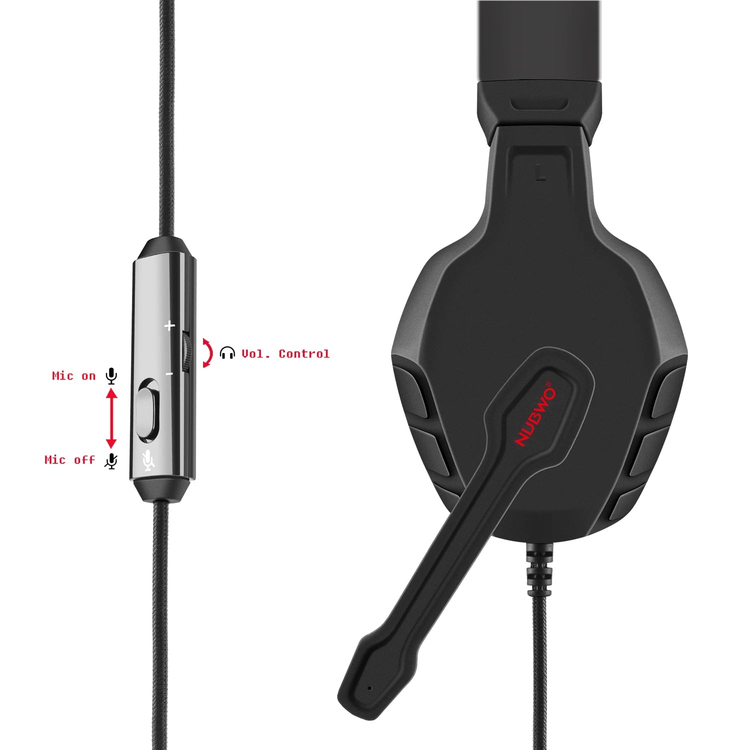 NUBWO U3 Xbox One PS4 Gaming Headset PC Mic Laptop Computer Stereo Headphones with Microphone for Playstation 4Xbox 1 Controller