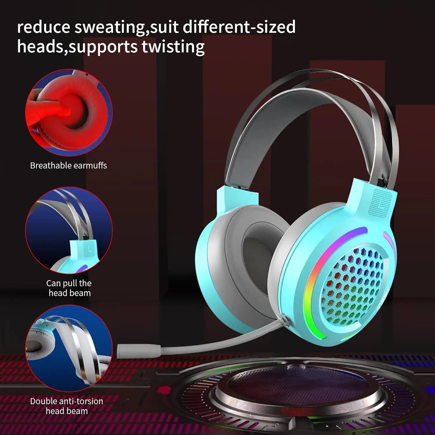 Headphones Wired with Microphone, Over Ear 3.5mm Plug in Headphones Corded