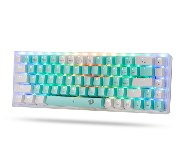 Redragon K631 PRO WT Hot-Swappable 65% 3-Mode Wireless RGB Gaming Keyboard, Custom Quiet Linear Switch