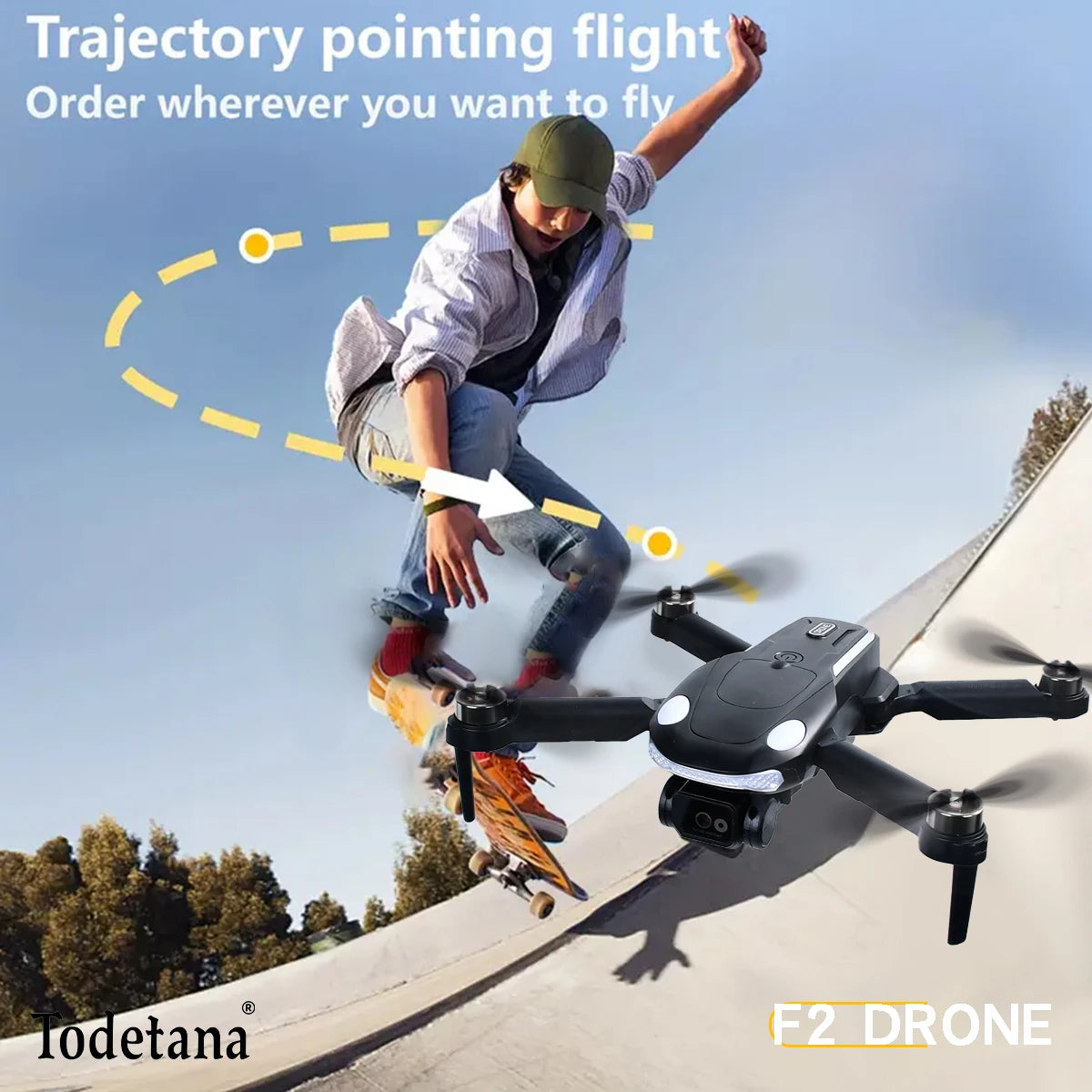 F2 4K Ultra HD Drone Tracking Intelligent Flight Modes Long Battery Life Foldable Design for Travel Aerial Photography