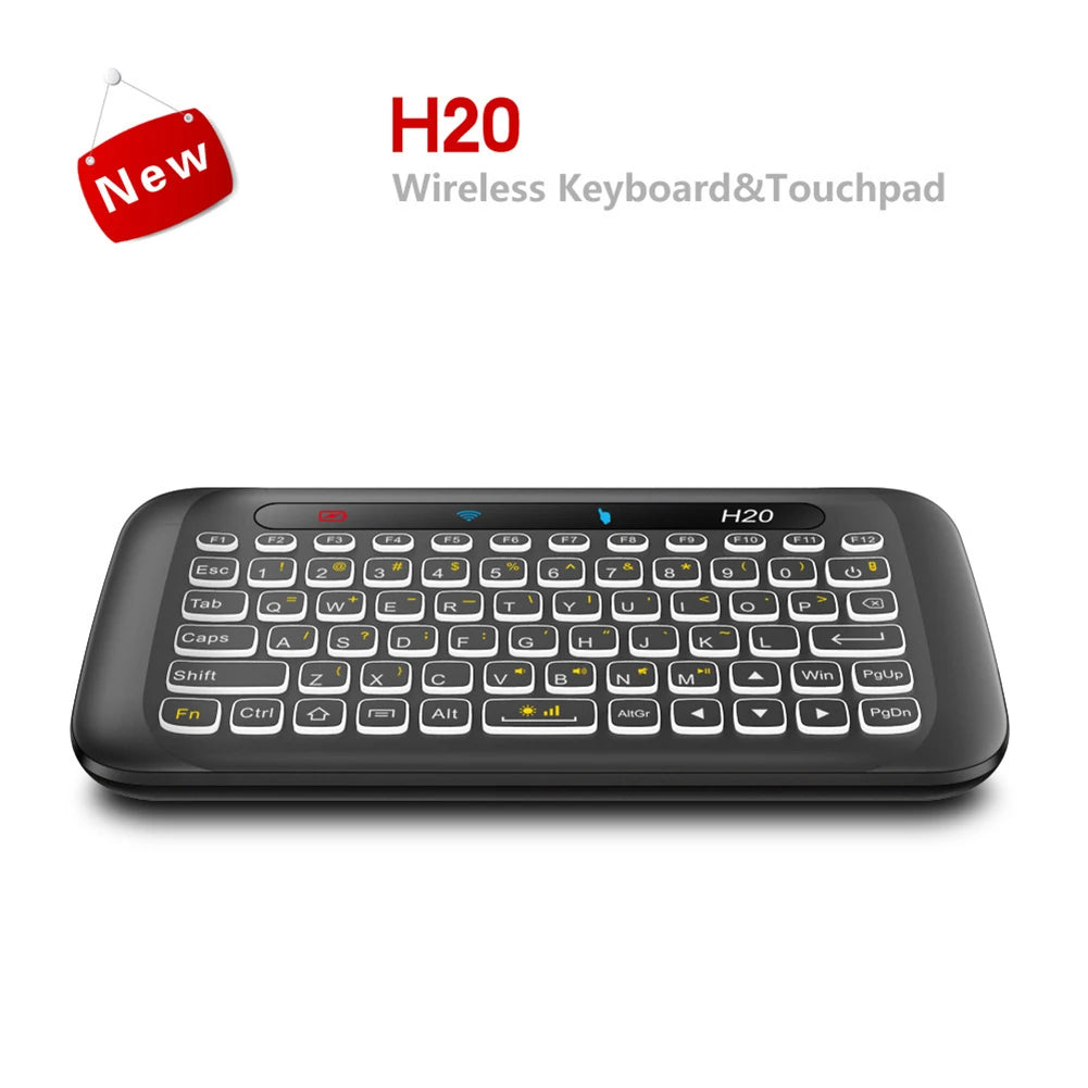 2.4GHz Backlit Wireless Keyboard IR Leaning Remote Control Touch Screen Backlight Keyboard Colorful LED with USB Dongle Receiver