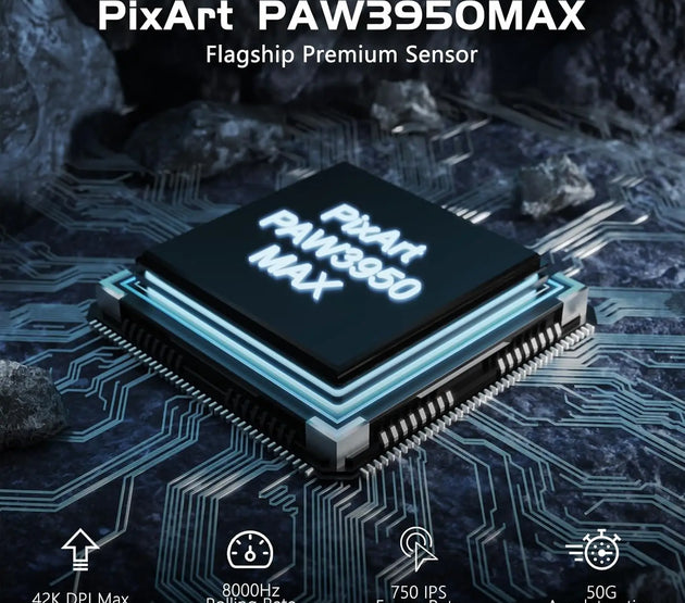 Attack Shark R6 Lightweight Wireless Gaming Mouse, PAW 3950Max Sensor Computer Mouse with Nordic 52480, 8KHz Polling