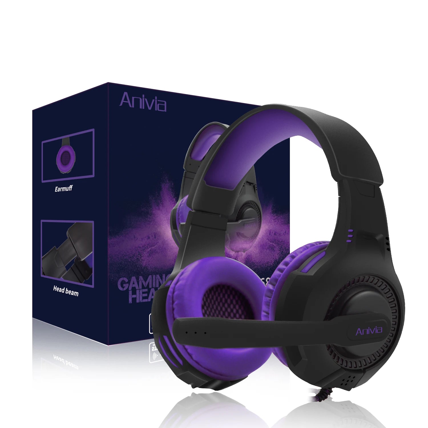 Wired Gaming Headset with Mic Noise Isolating Over-Ear, PC/PS4/PS5/Xbox Compatible, Volume Control, 3.5mm Audio Jack