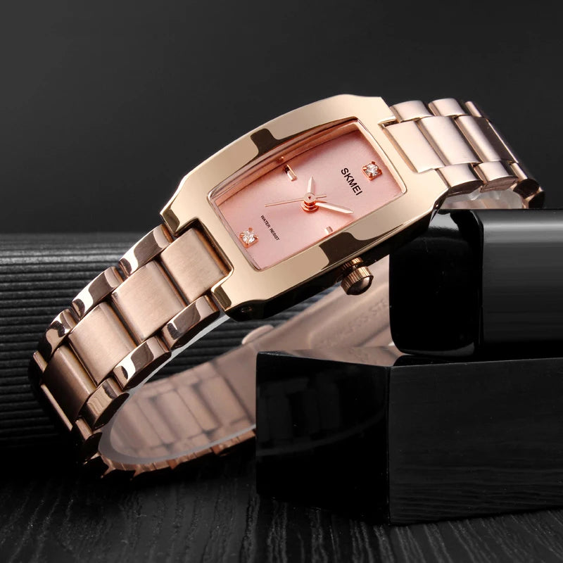 SKMEI Casual Outdoor Elegance 3Bar Waterproof Quartz Watch Luxury Wristwatches For Women Romantic Style Fashion Ladies Watches