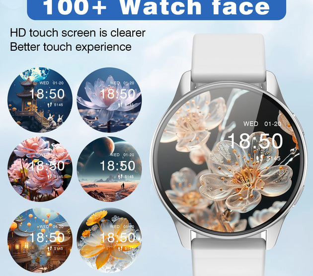 Smartwatch, call reminder/rejection, message reminder view, multi-sport mode, music playback, suitable for men/women