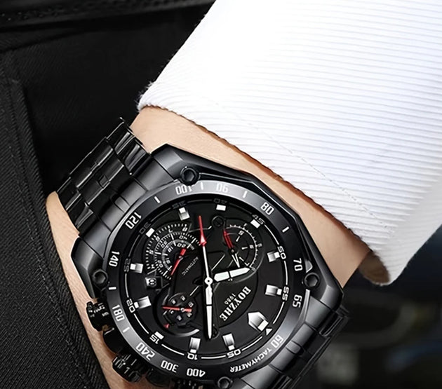 BOYZHE men's watches: Fully automatic mechanical watches, multi-functional men's watches, transparent case back men's mechanical