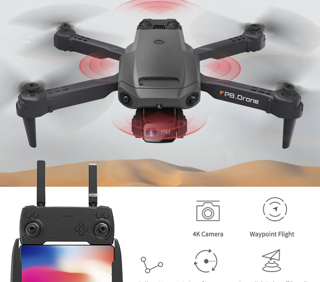 RC Drone with Camera 4K Dual Camera RC Quadcopter with Function 4 Sided Obstacle Avoidance Waypoint Flight Gesture Control Stora