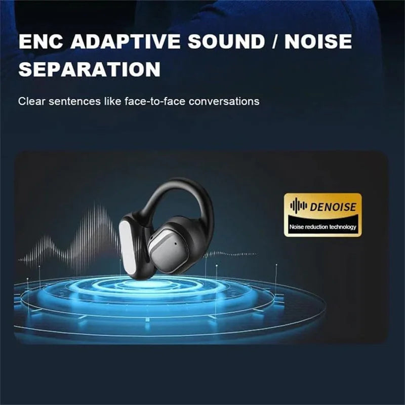 Open Ear Headset Wireless Bluetooth Earbuds,Intelligent Touch Screen Headphones,Built-in Mic,Sport Earphones,for Running Fitness