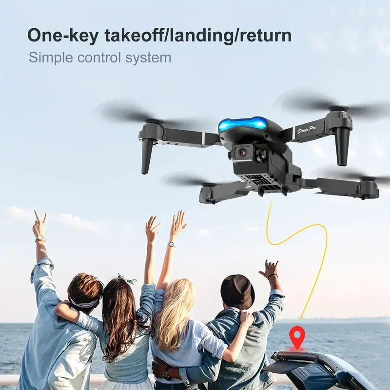E99 Pro RC Drone Foldable 4K HD Dual Camera Aerial Photography Quadcopter Optical Flow Positioning Altitude Hold Drone Toys Gift