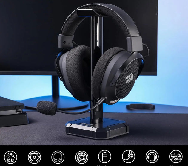 Redragon H858 Gaming Headset, 2.4GHz/BT/Wired, Gray