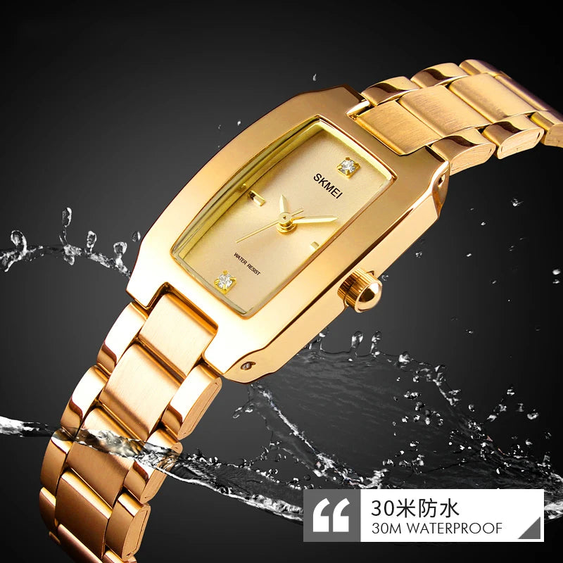 SKMEI Casual Outdoor Elegance 3Bar Waterproof Quartz Watch Luxury Wristwatches For Women Romantic Style Fashion Ladies Watches