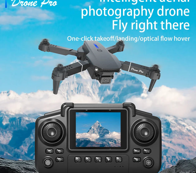 E88 PRO Drone 8K HD Wide-Angle Camera WiFi FPV Foldable RC Quadcopter with Height Hold for Adults Kids Professional Toy