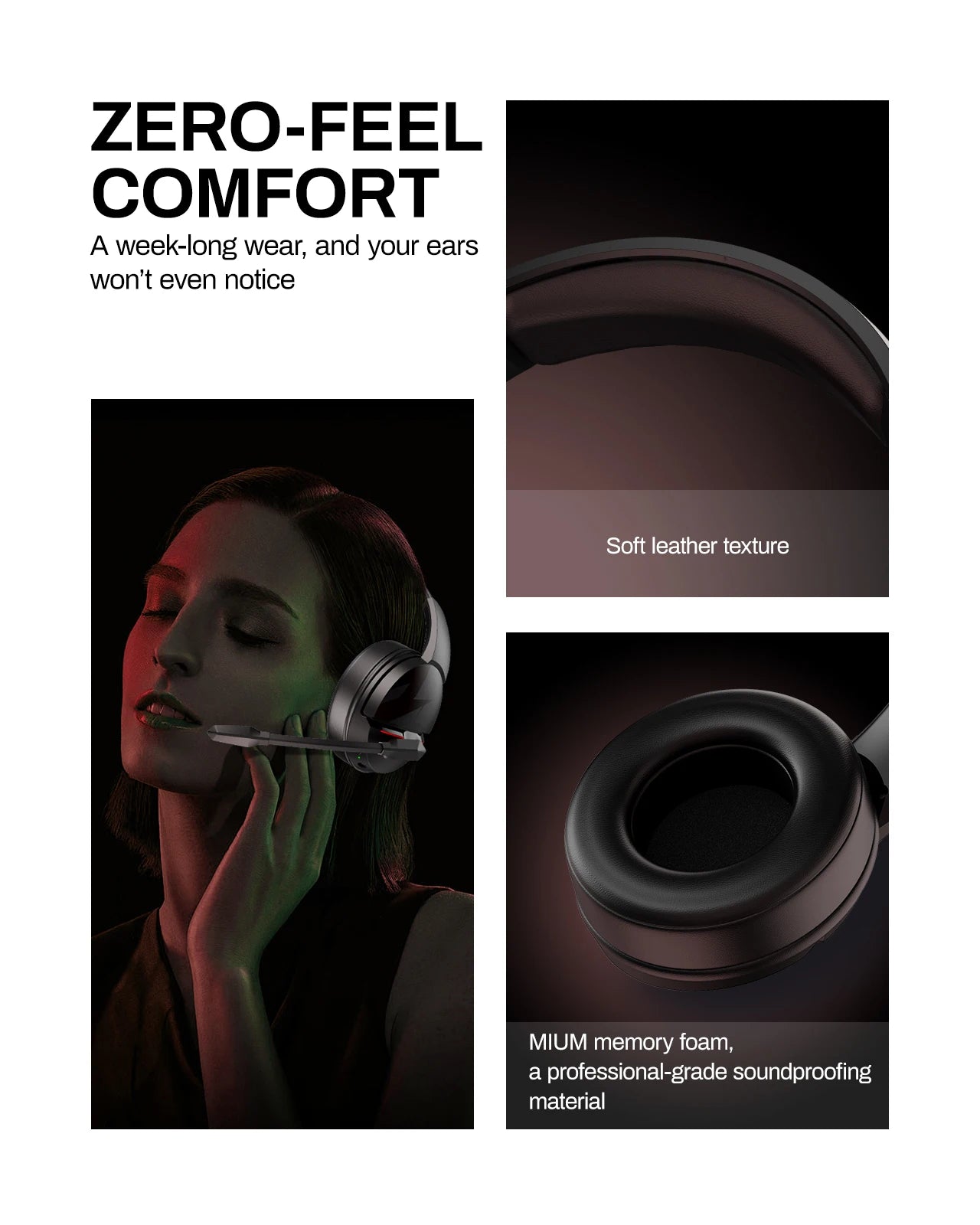 acer K2 2.4GHz Headset 50mm Drivers Clear Voice Mic 3.5mm Gaming Headphones for PC, Meeting, Music, PS4 Wireless Gaming Headset