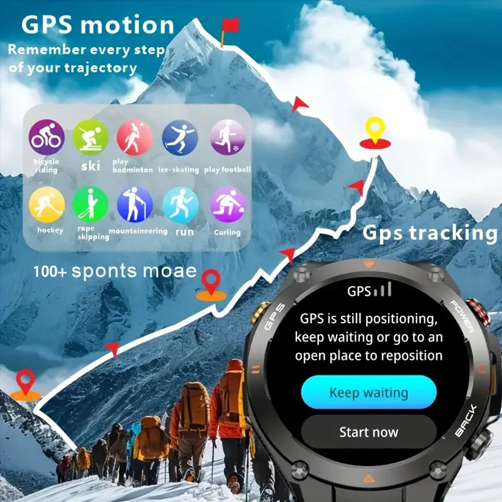 SENBONO New GPS Smart Watch 1.45” HD  Display Built-in GPS Bluetooth Phone Call 1ATM Waterpro Military Sports Smartwatch for Men