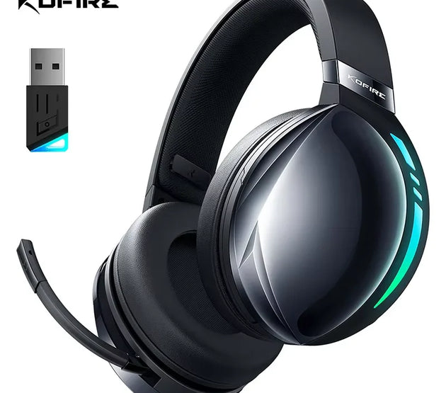 Kofire UG-06 Gaming Headset Low Latency 2.4G Bluetooth Wireless Headphones with Mic RGB Gradient Light Wired for PC PS5 Switch