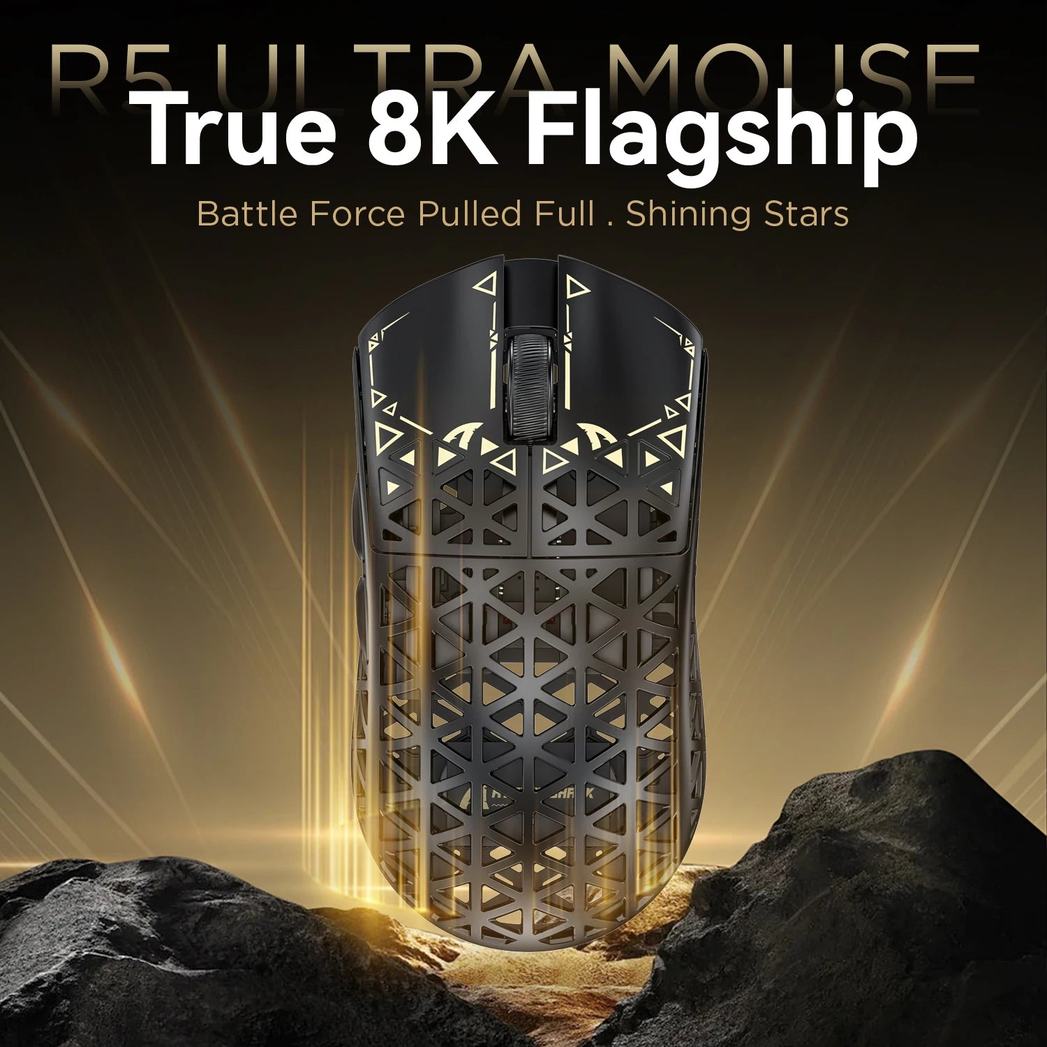 ATTACK SHARK R5Ultra 8K Carbon Fiber Wireless Gaming Mouse with 42000 DPI -PAW3950 MAX Sensor -39g Ultra-Lightweight for Win/Mac