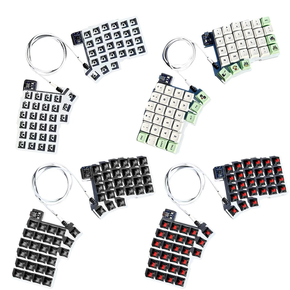 Split Keyboard Wired Ergonomics Keyboard Hot Swap Programmable Keyboard Left Right Hand Keyboard Customized PC Gamer Accessories