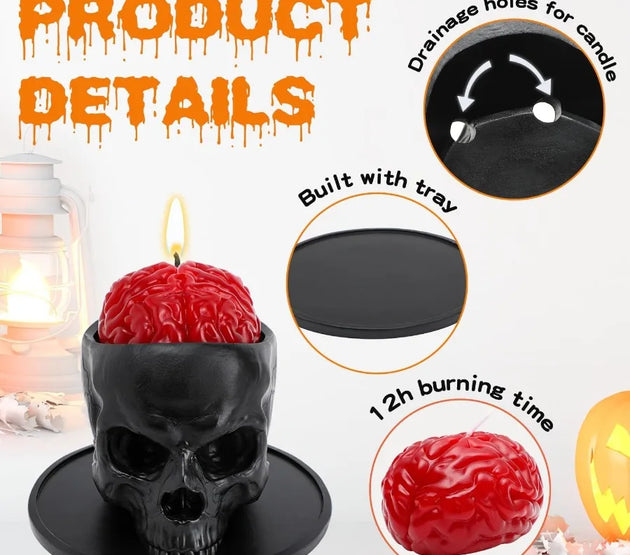 Halloween Decorations Indoor Halloween Candle Skull Bleeding Candle Gothic Decorations for Home Table Bar Indoor Room Spooky De
