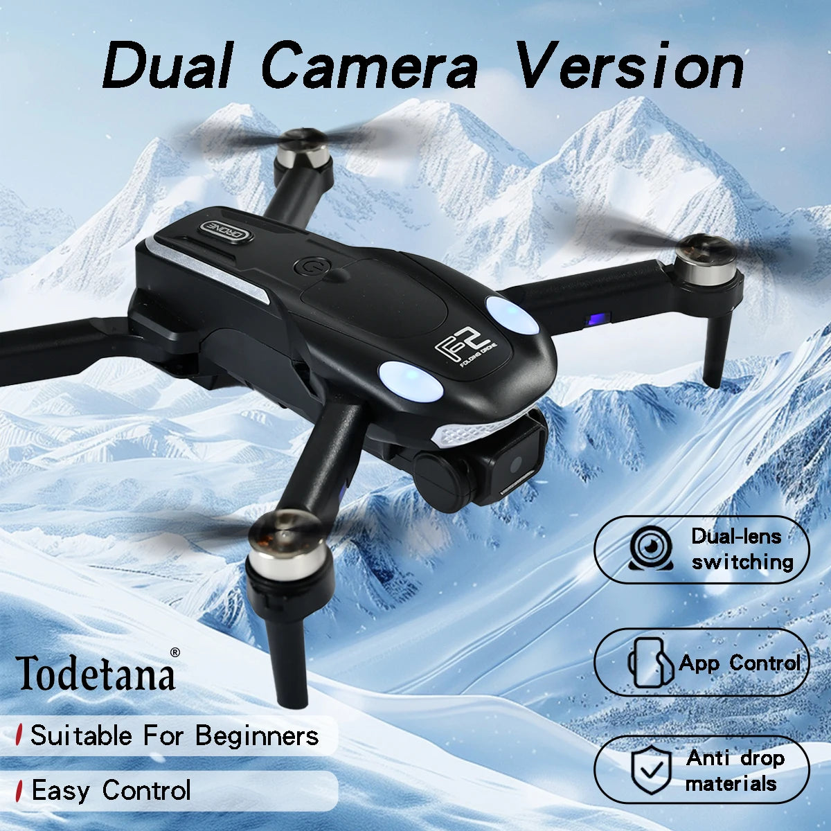 F2 4K Ultra HD Drone Tracking Intelligent Flight Modes Long Battery Life Foldable Design for Travel Aerial Photography