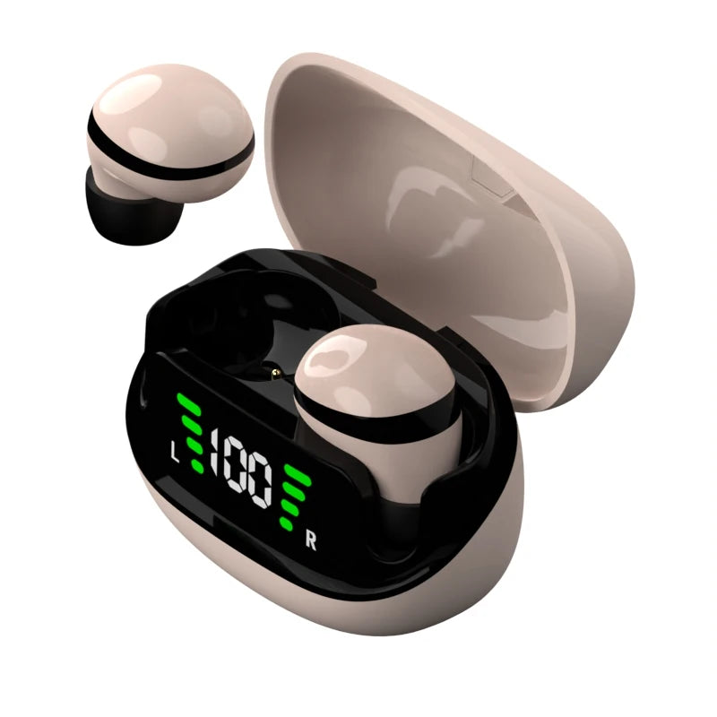 Beige Mini13 Display Sleep Earbuds Sleepers Invisible Smallest Wireless Bluetooth Earphones Hidden Headset Small Ears Earbuds