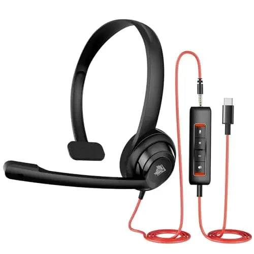 NUBWO HW02 USB Headphones with Mic Noise Cancelling Ultra Comfort Computer Headset for Laptop Pc on-Ear Wired Office Call Center