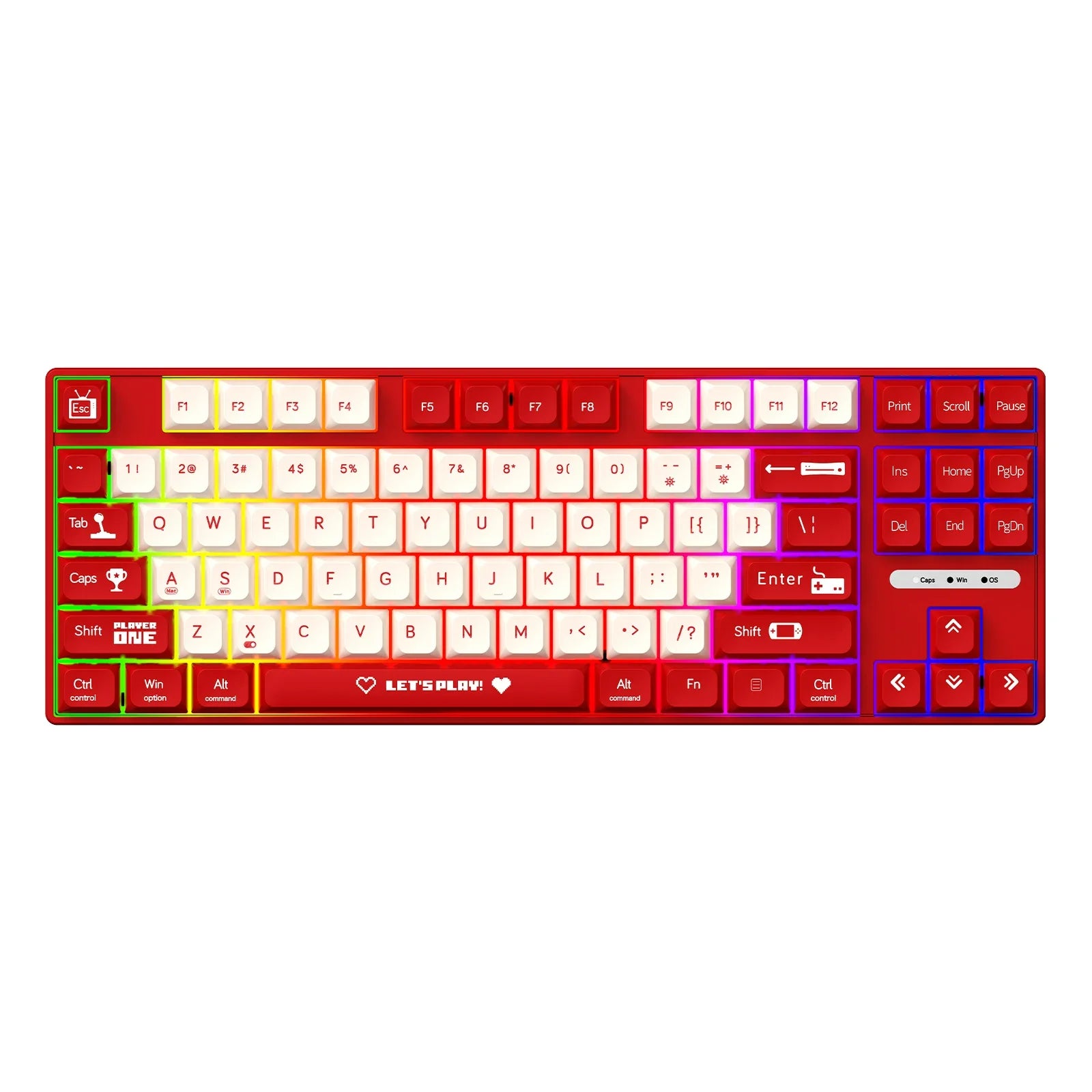 Ajazz AK870MC Wired Mechanical Gaming Keyboard 75% Layout Hot Swap Keyboards 87 Keys Red Brown Switch for Laptop Desktop PC