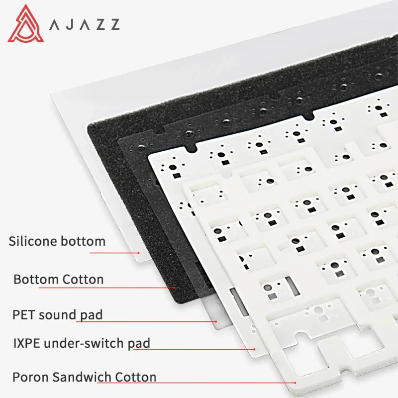 AJAZZ AK820/AK820Pro Mechanical Keyboard TFT Screen Multifunctional Knob Gaming Keyboard Wired/2.4GHz/BT Connect PC Keyboard