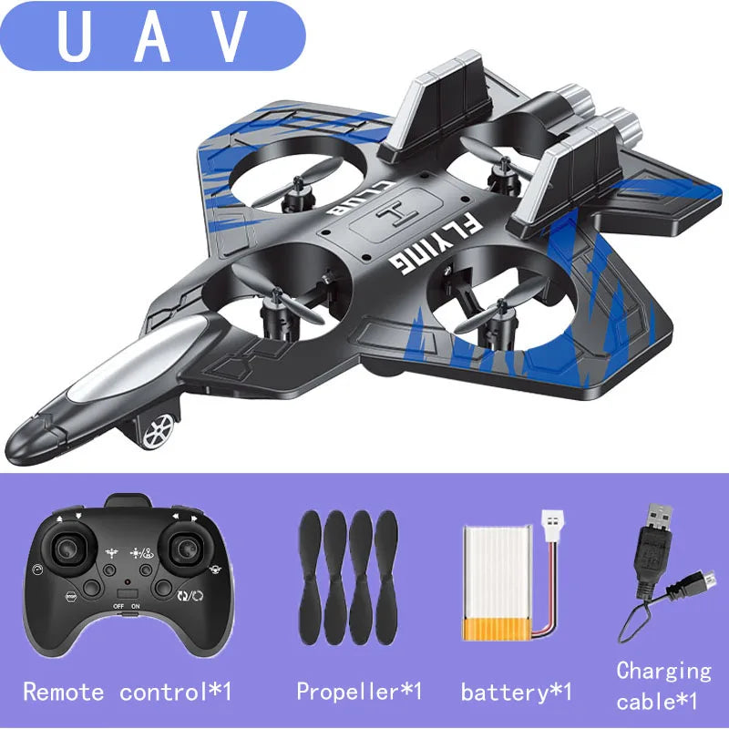 Fighter Jet Style Drone, 1800mAh USB Charging, 2.4GHz Remote Control, Easy Fly for Beginners, Christmas and Halloween Gifts