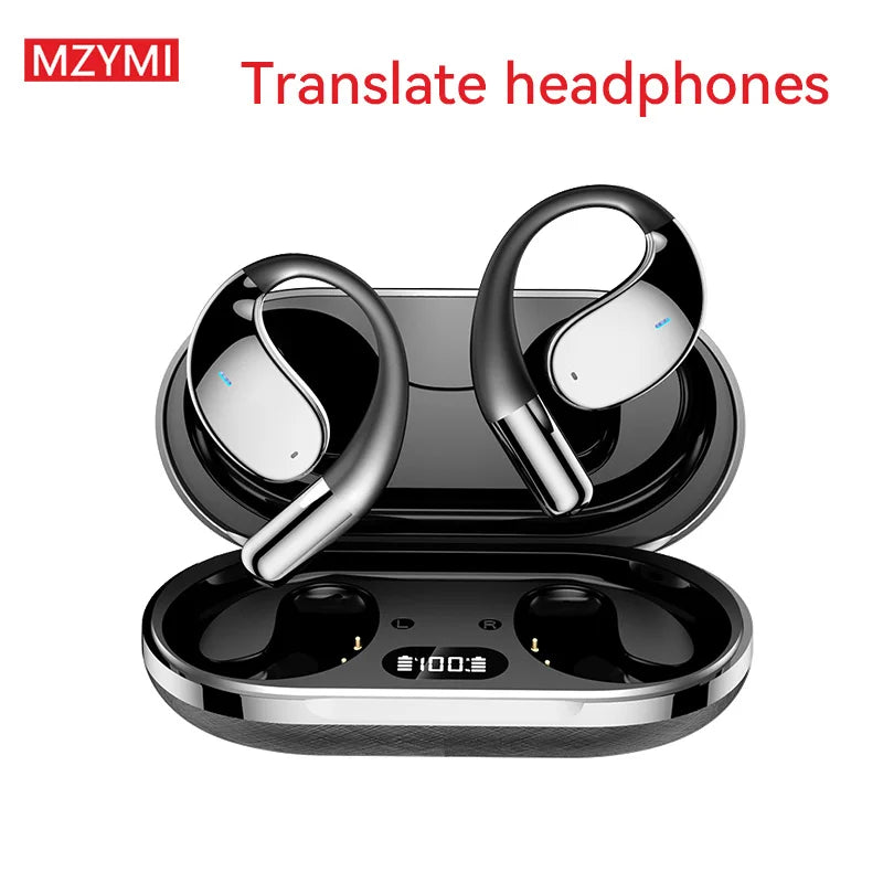 MZYMI Q39 AI Translation Wireless Earphone TWS Ear Hook Sport Running Bluetooth Headset ENC Noise Cancelling Headphone With Mic