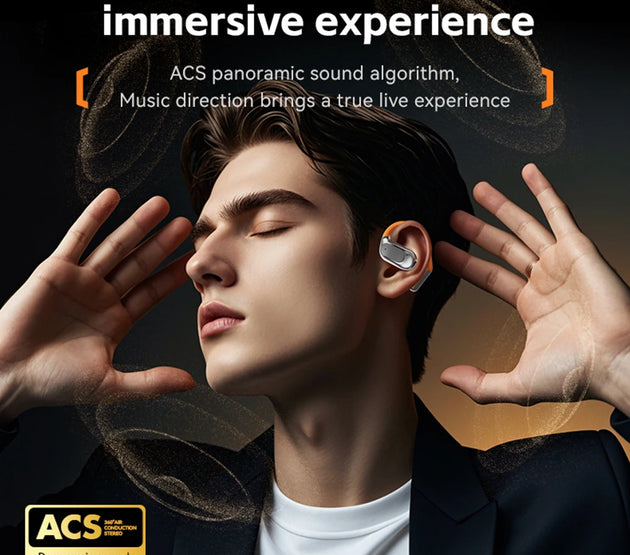 Wireless Earbuds with Earhooks Built-in Mic BT 5.4 M113 Waterproof Headphones Ear Buds for Sports Running Workout Gym