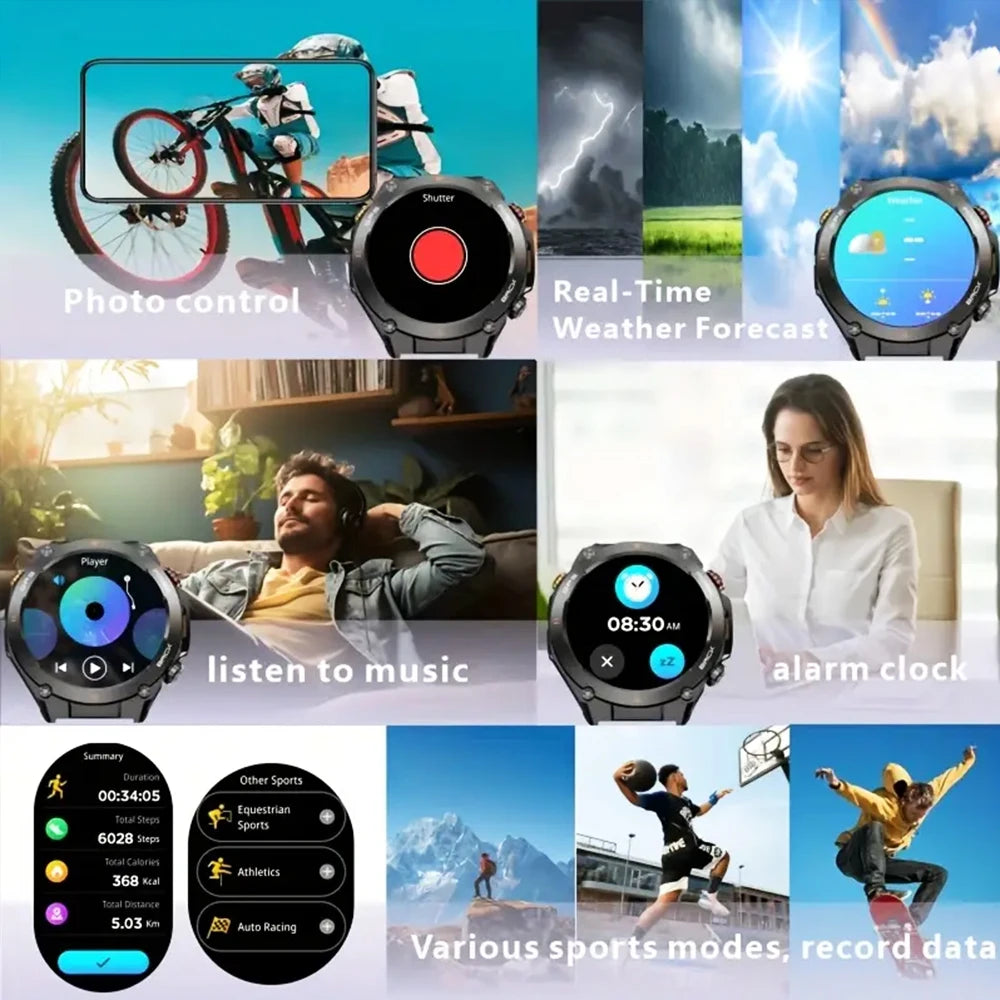 SENBONO New GPS Smart Watch 1.45” HD  Display Built-in GPS Bluetooth Phone Call 1ATM Waterpro Military Sports Smartwatch for Men