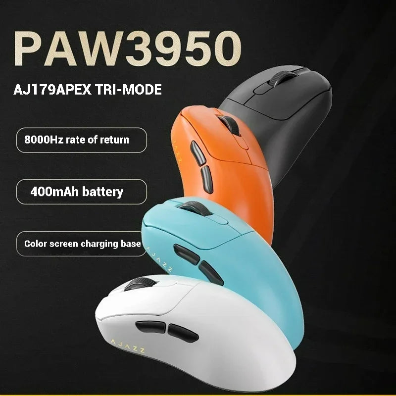 AJ179 Apex Wireless Mouse AJAZZ 58g Lightweight Long battery life New Release Multi-mode Bluetooth 2.4g PC MAC Gaming Office