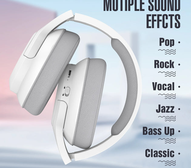 Bluetooth Wireless Over-Ear Headphones with 48H Playtime and with Microphone, HiFi Stereo Foldable Lightweight Headphones for de