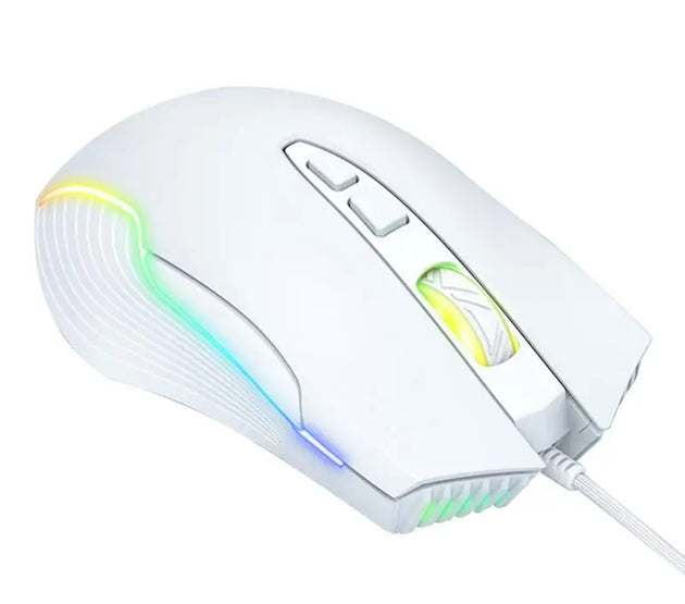 CW905 2.4GHz Wired Mechanical Mouses 7 Programming Buttons Adjustable Colorful RGB Mouses USB Light up Game Mouses