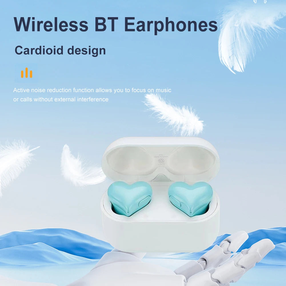 Wireless Earphones Music Headphones Heartbuds Bluetooth-compatible In Ear Noice Cancelling Women Fashion