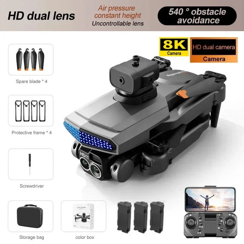 2025 D6 Mini Drone 4k Profesional 8K HD Camera Obstacle Avoidance Aerial Photography Brushless Foldable Quadcopter Gifts Toys