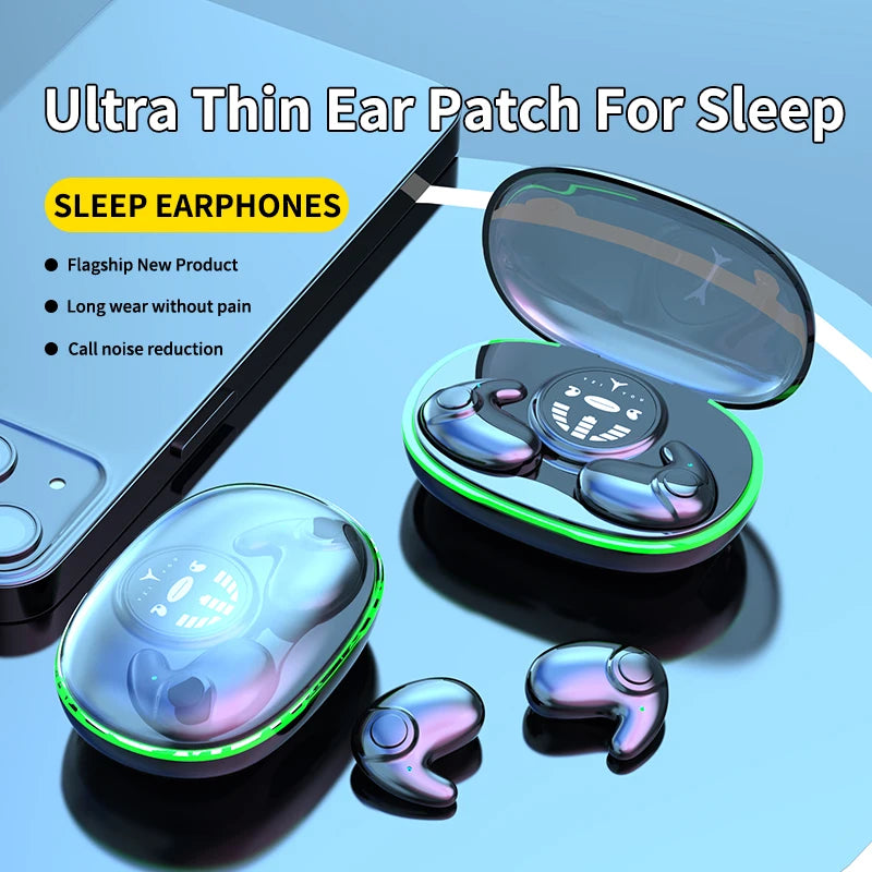 Sleep Earbuds for Side Sleepers Invisible Bluetooth Ear Buds 6H Playback Comfortable Sleeping Headphone for Sleeping,Travel,Work