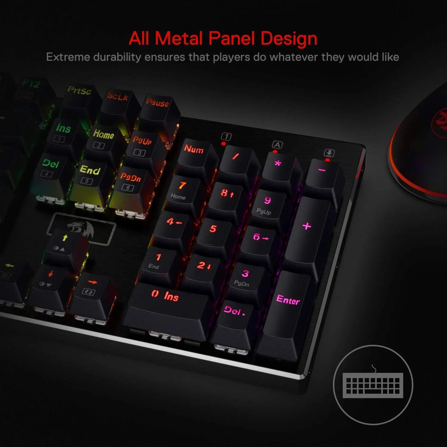 Redragon K556 RGB LED Backlit Wired 104 Keys Hot-Swap Noise Absorbing Foams Mechanical Gaming Keyboard