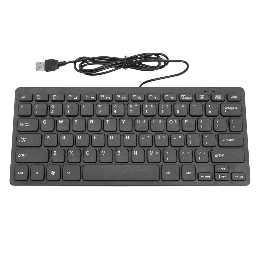 K1000 USB Wired Keyboard 10 inch Ergonomic Gaming Keyboard Ultra Thin 78 Keys Wired Keyboard Mini USB Slim PC Keyboard Keypad