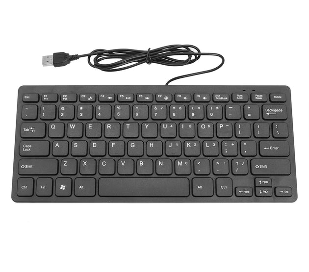 K1000 USB Wired Keyboard 10 inch Ergonomic Gaming Keyboard Ultra Thin 78 Keys Wired Keyboard Mini USB Slim PC Keyboard Keypad