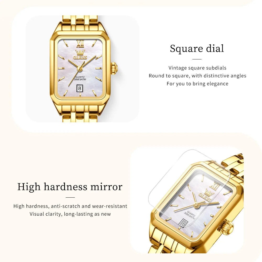 OLEVS Luxury Brands Women's Watches Trend Waterproof Simple Atmosphere Stainless Steel Quartz Wrist watch Original Certification
