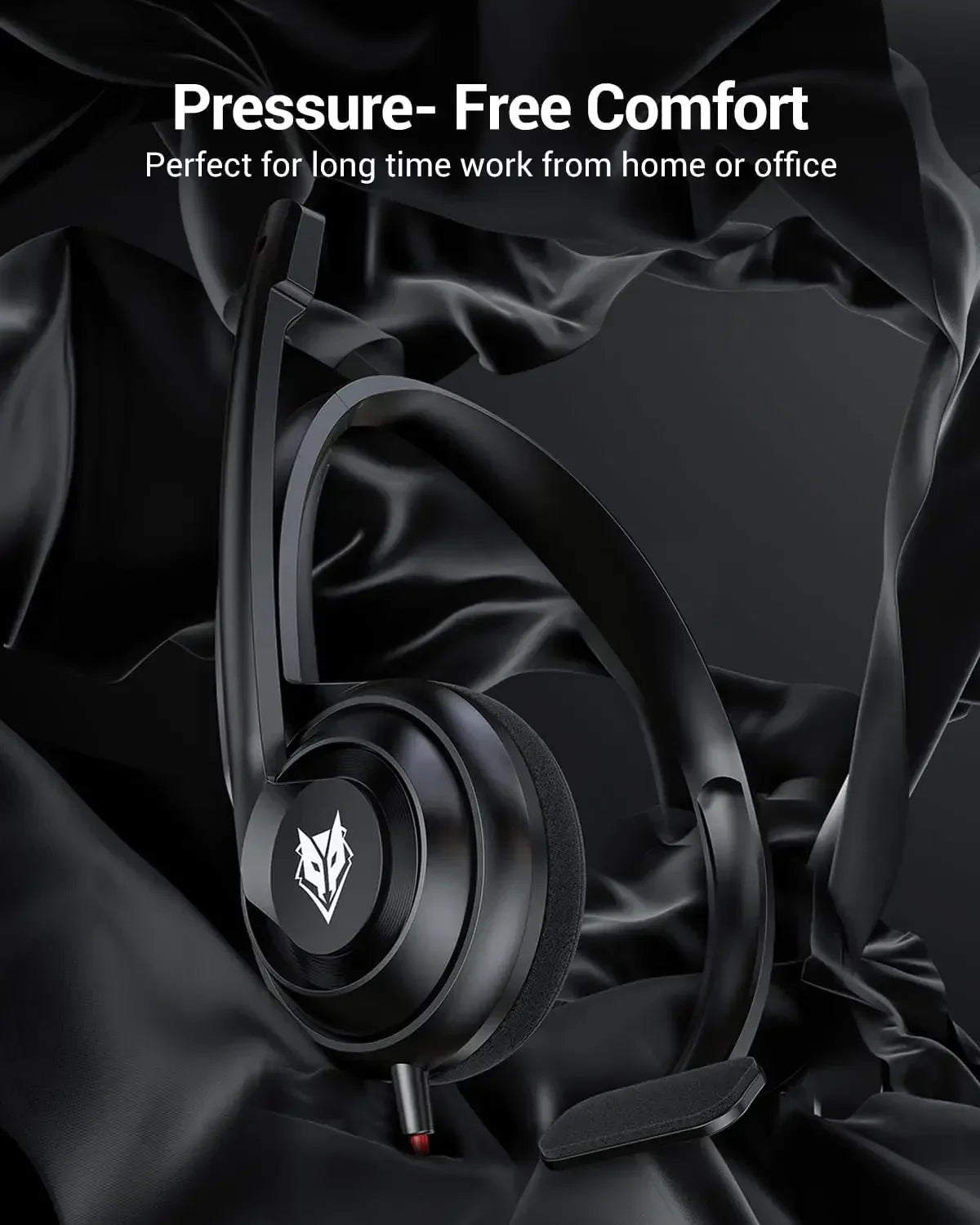 NUBWO HW02 USB Headphones with Mic Noise Cancelling Ultra Comfort Computer Headset for Laptop Pc on-Ear Wired Office Call Center